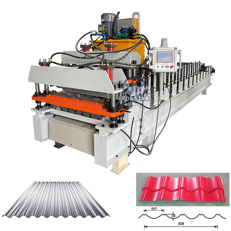 “Factory Direct Supply 836 Wave Sheet 828 Roof Tile Double Layer Roll Forming Machine Equipped With Flying Cutting System Two In One Roof Tile Making Machinery”